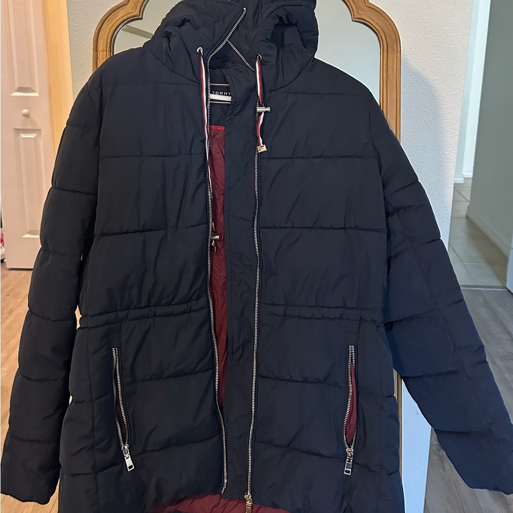 Tommy Hilfiger Navy and Red Puffer Jacket